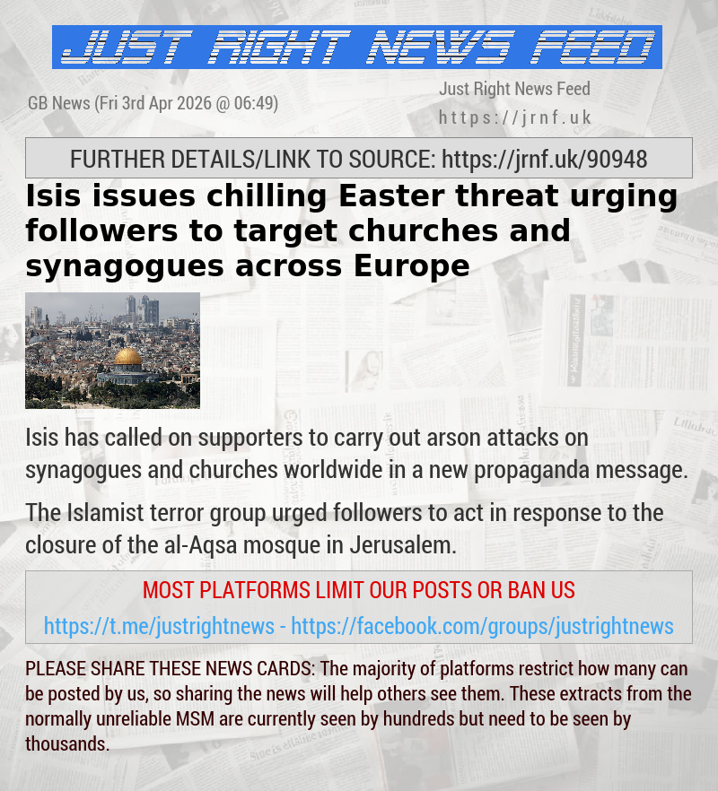 Isis issues chilling Easter threat urging followers to target churches and synagogues across Europe