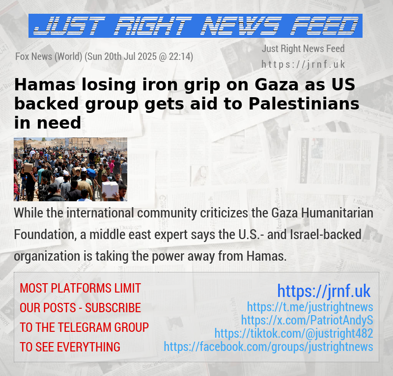 Hamas losing iron grip on Gaza as US—backed group gets aid to Palestinians in need