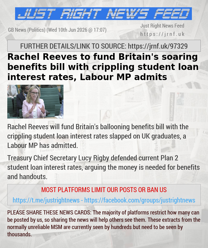 Rachel Reeves to fund Britain’s soaring benefits bill with crippling student loan interest rates, Labour MP admits