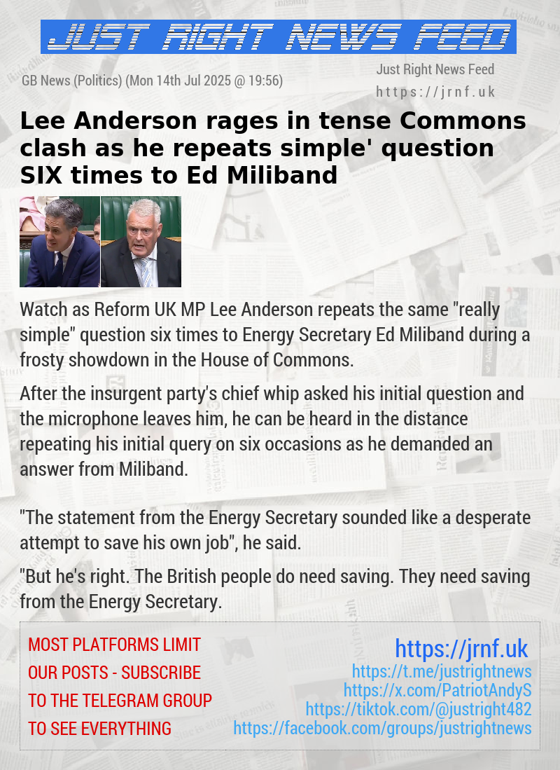 Lee Anderson rages in tense Commons clash as he repeats ‘simple’ question SIX times to Ed Miliband