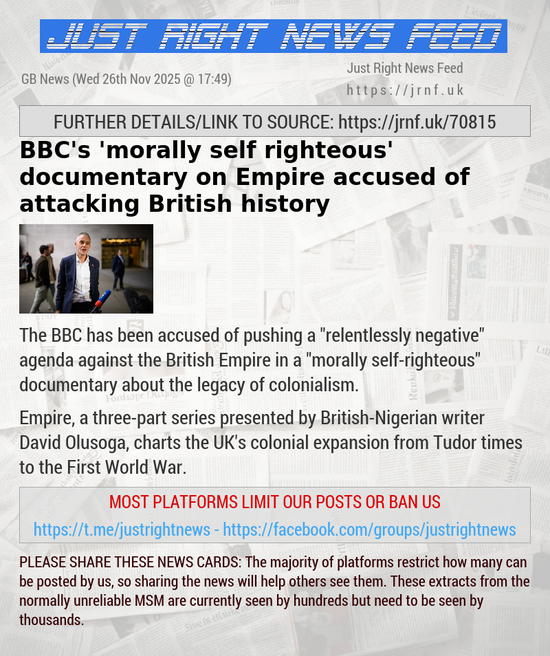 BBC’s ’morally self—righteous’ documentary on Empire accused of attacking British history