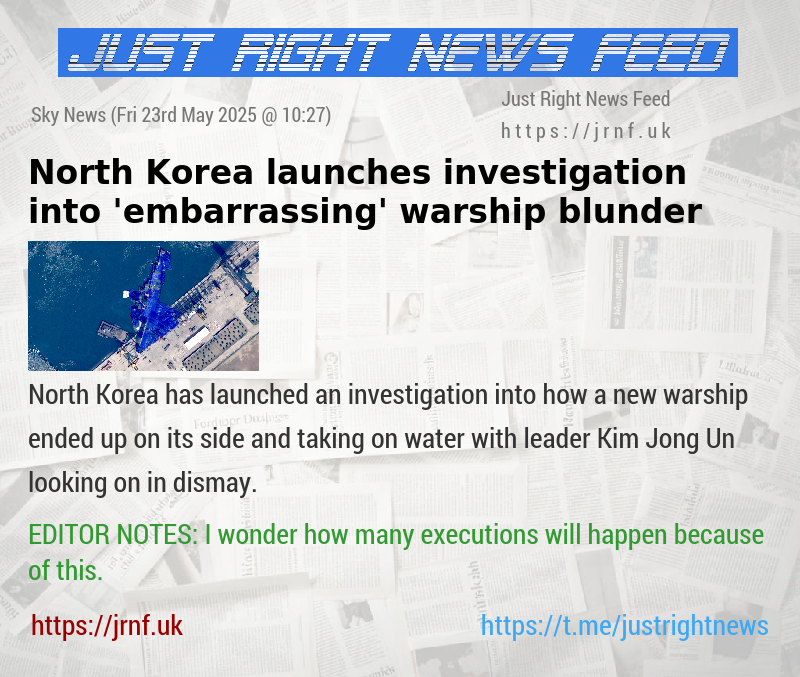 North Korea launches investigation into ’embarrassing’ warship blunder