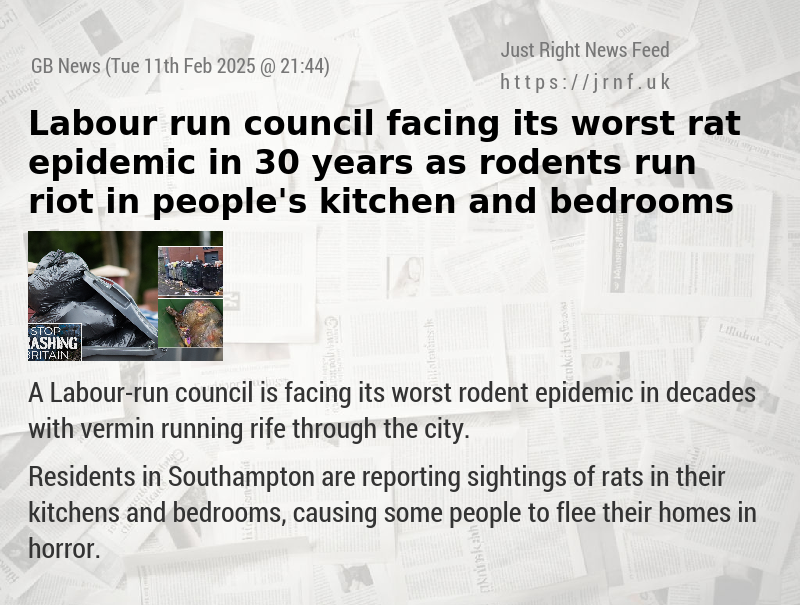 Labour—run council facing its worst rat epidemic in 30 years as rodents run riot in people’s kitchen and bedrooms