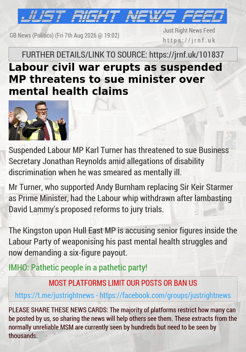 Labour civil war erupts as suspended MP threatens to sue minister over mental health claims