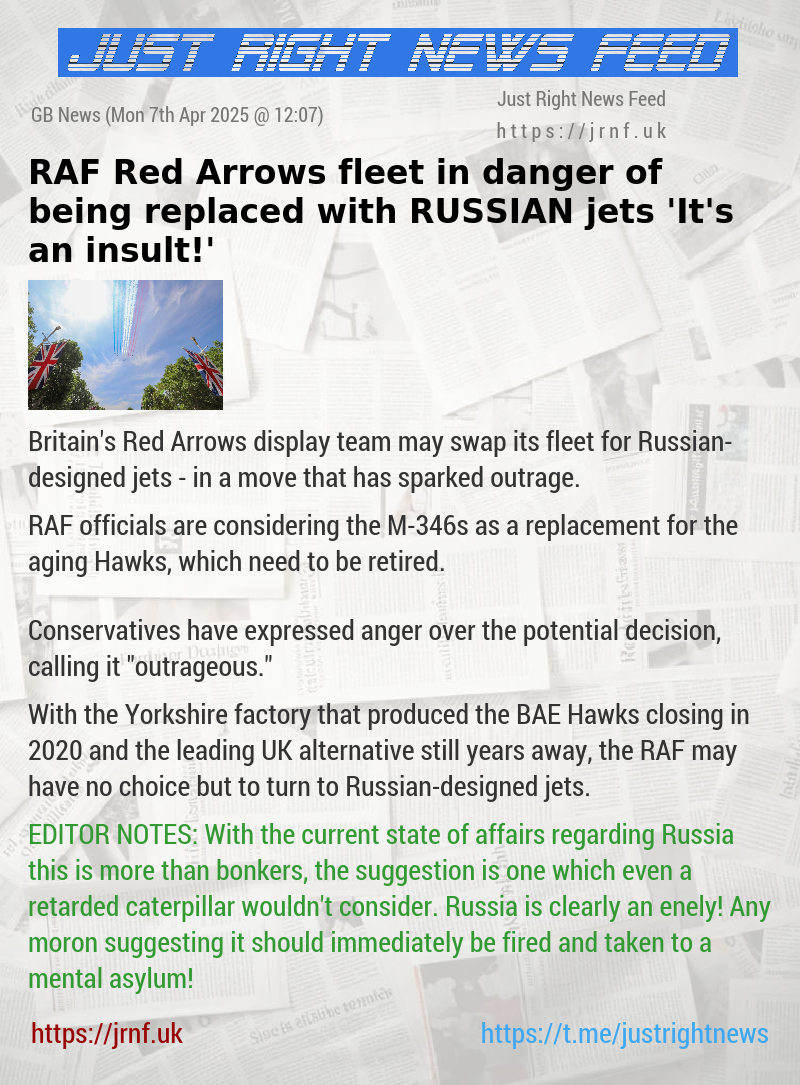 RAF Red Arrows fleet in danger of being replaced with RUSSIAN jets — ’It’s an insult!’