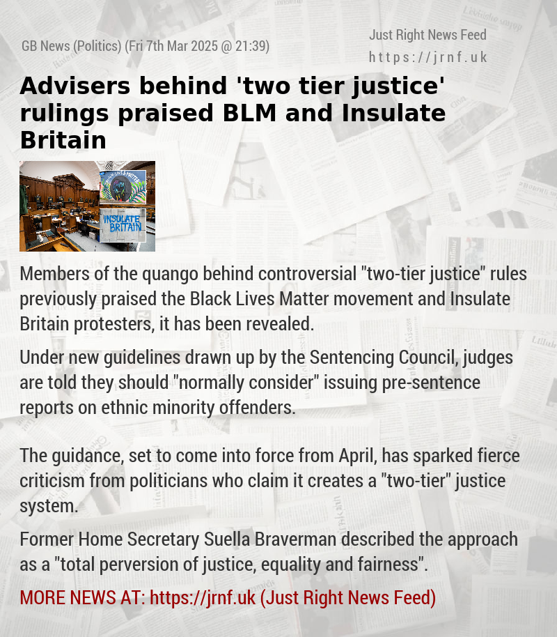 Advisers behind ’two—tier justice’ rulings praised BLM and Insulate Britain