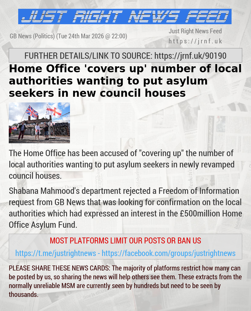 Home Office ’covers up’ number of local authorities wanting to put asylum seekers in new council houses