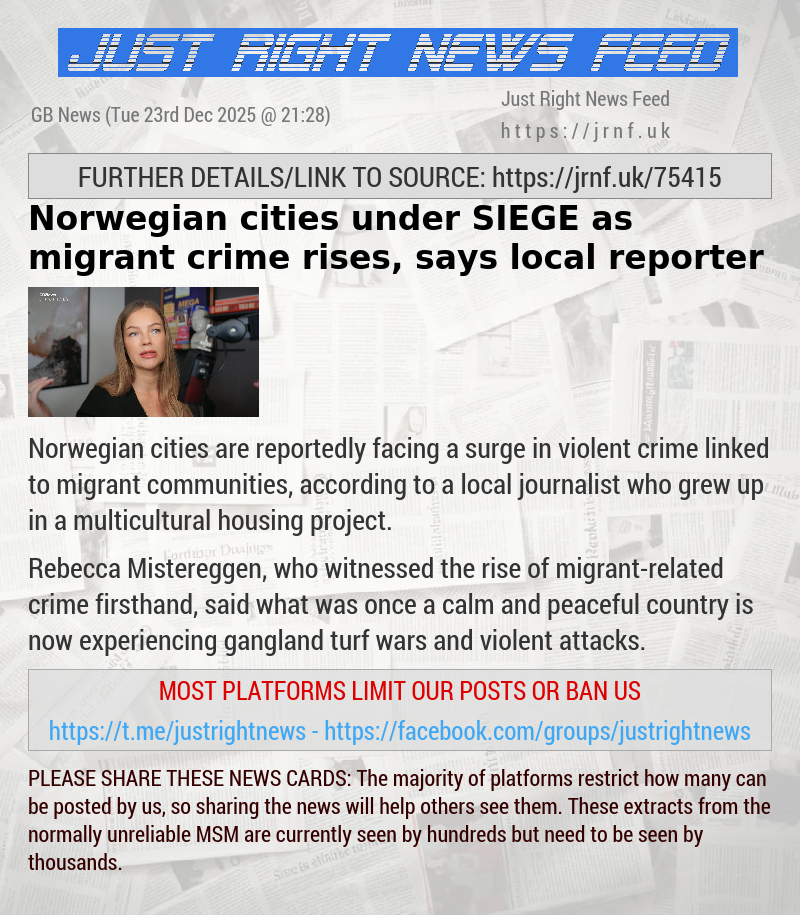 Norwegian cities under SIEGE as migrant crime rises, says local reporter