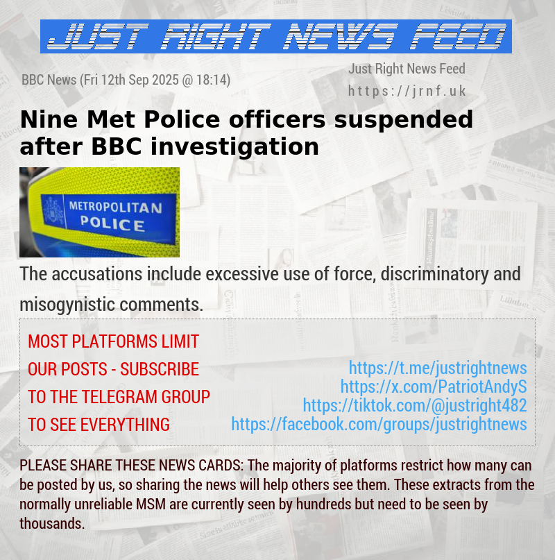Nine Met Police officers suspended after BBC investigation