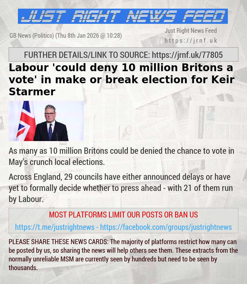 Labour ’could deny 10 million Britons a vote’ in make—or—break election for Keir Starmer