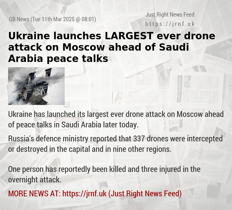 Ukraine launches LARGEST ever drone attack on Moscow ahead of Saudi Arabia peace talks