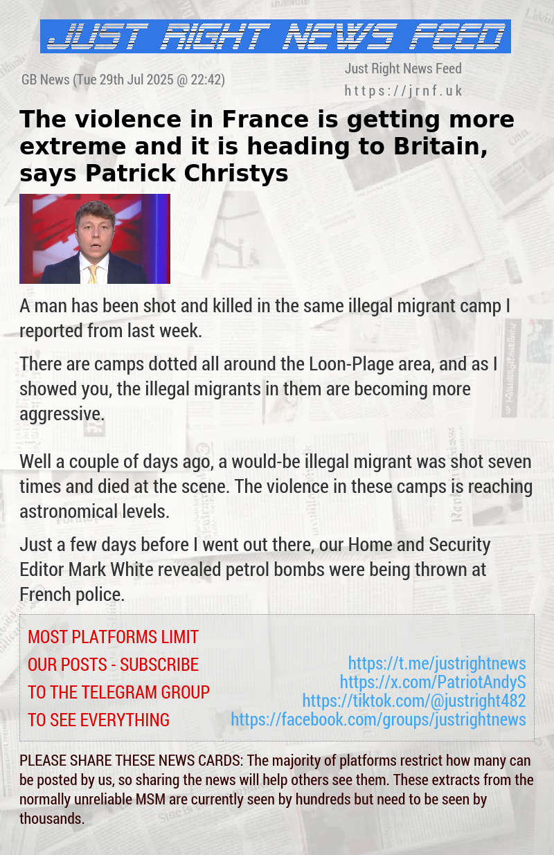 The violence in France is getting more extreme and it is heading to Britain, says Patrick Christys