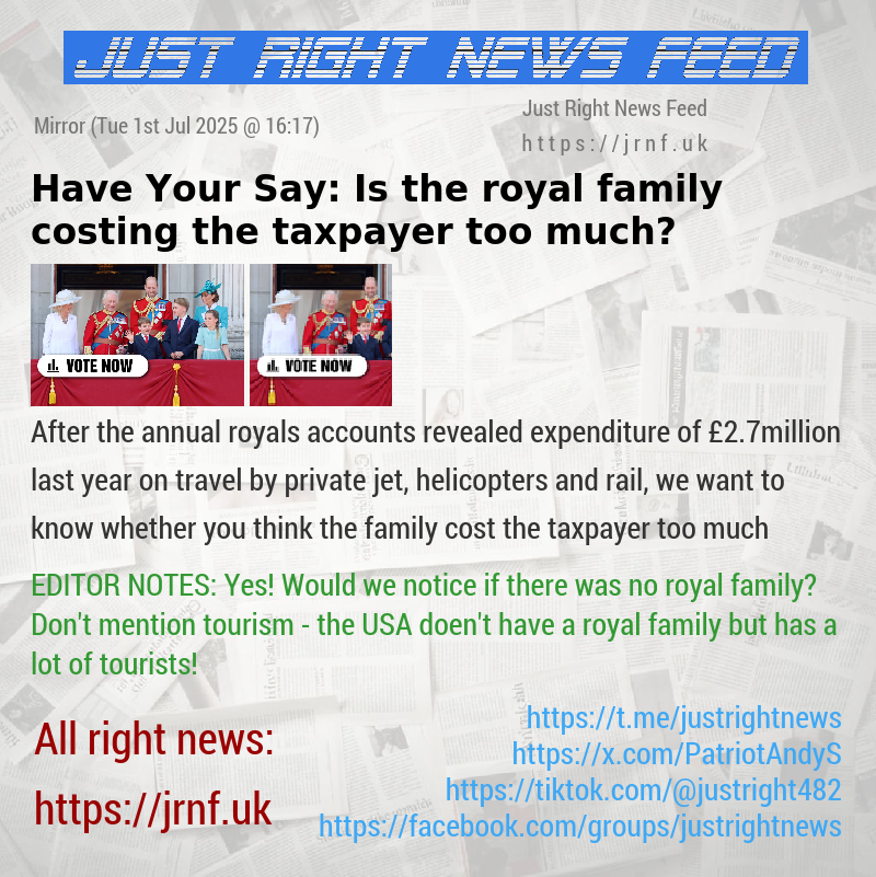 Have Your Say: Is the royal family costing the taxpayer too much? 