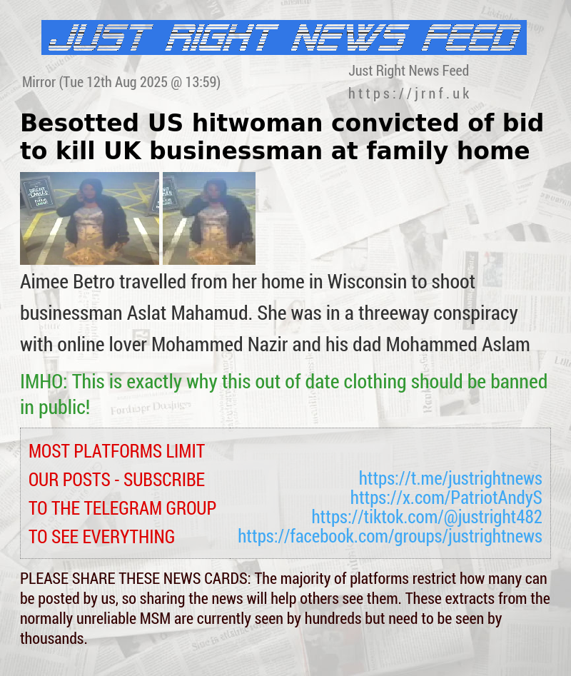 Besotted US hitwoman convicted of bid to kill UK businessman at family home