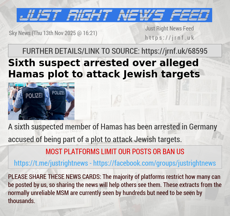 Sixth suspect arrested over alleged Hamas plot to attack Jewish targets