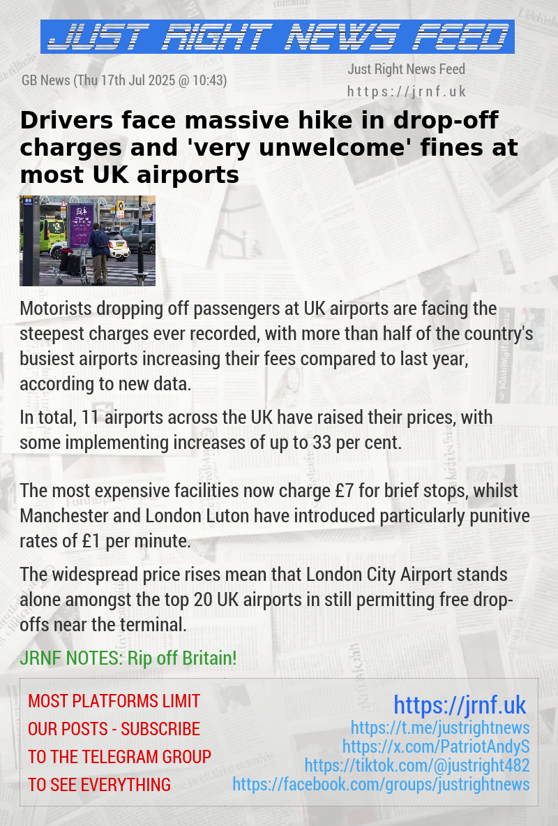 Drivers face massive hike in drop—off charges and ’very unwelcome’ fines at most UK airports