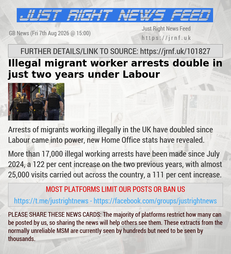 Illegal migrant worker arrests double in just two years under Labour