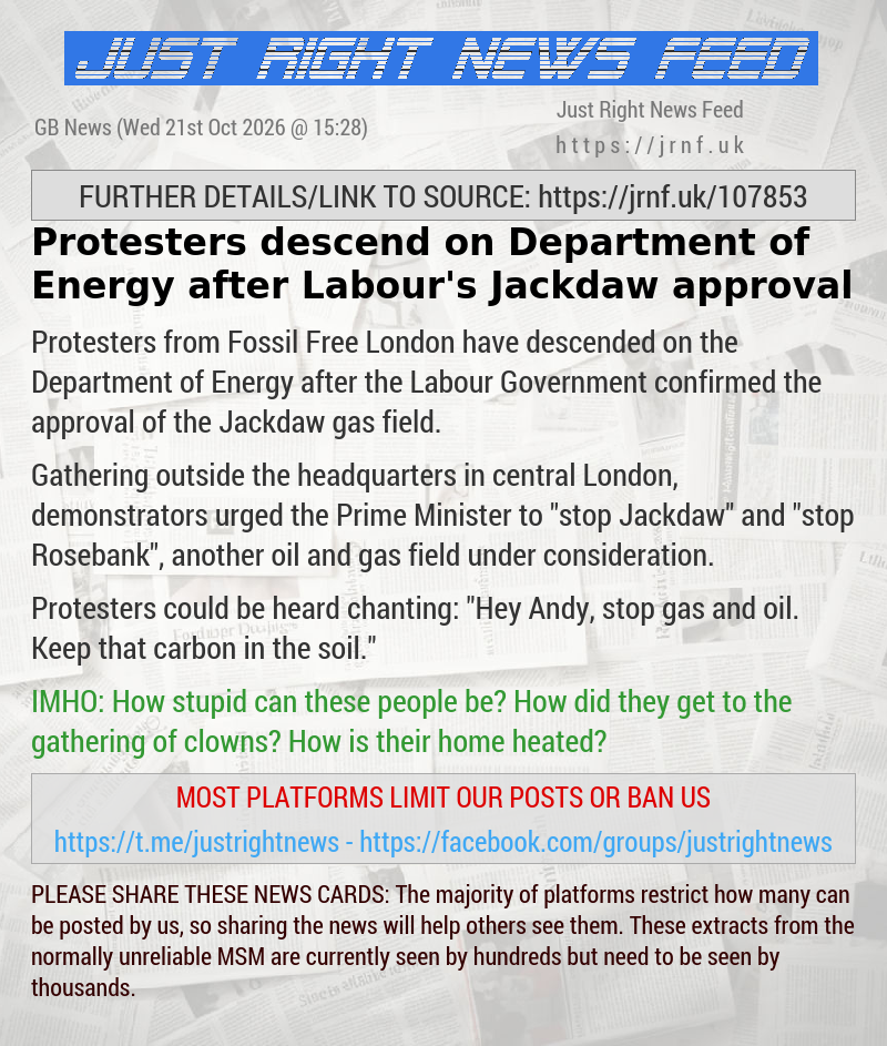 Protesters descend on Department of Energy after Labour’s Jackdaw approval