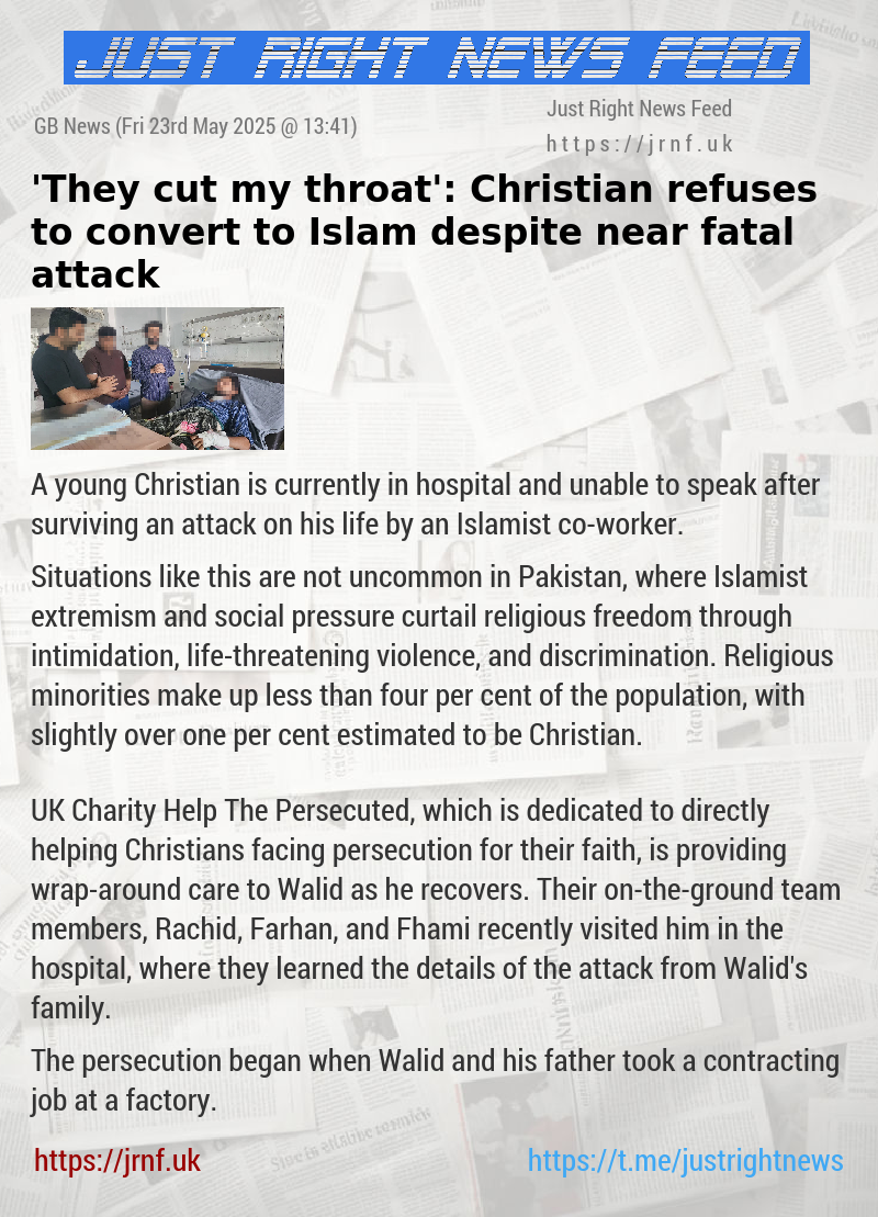 ’They cut my throat’: Christian refuses to convert to Islam despite near—fatal attack