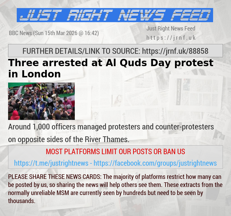 Three arrested at Al Quds Day protest in London