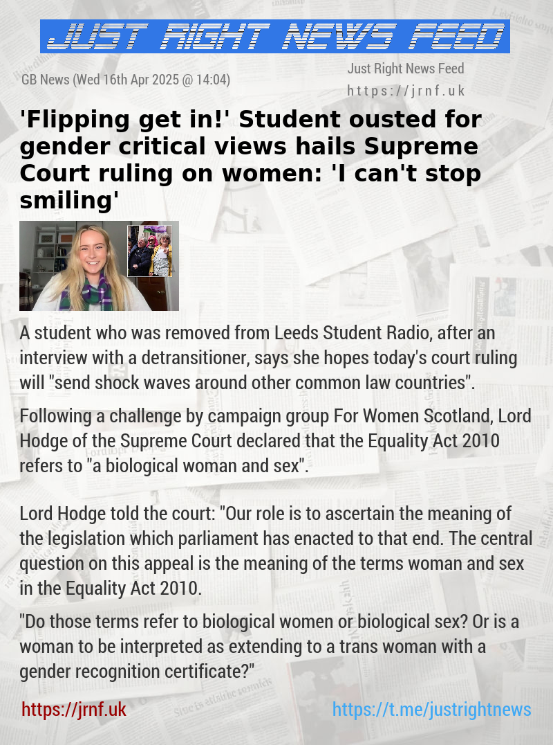 ’Flipping get in!’ Student ousted for gender critical views hails Supreme Court ruling on women: ’I can’t stop smiling’