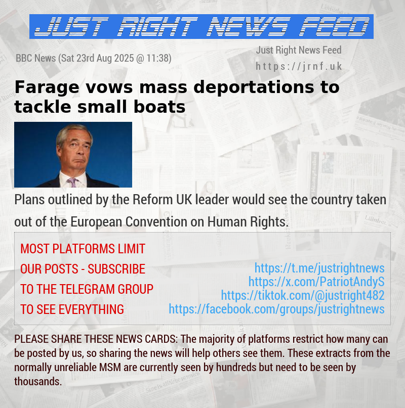 Farage vows mass deportations to tackle small boats