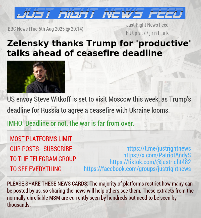 Zelensky thanks Trump for ’productive’ talks ahead of ceasefire deadline