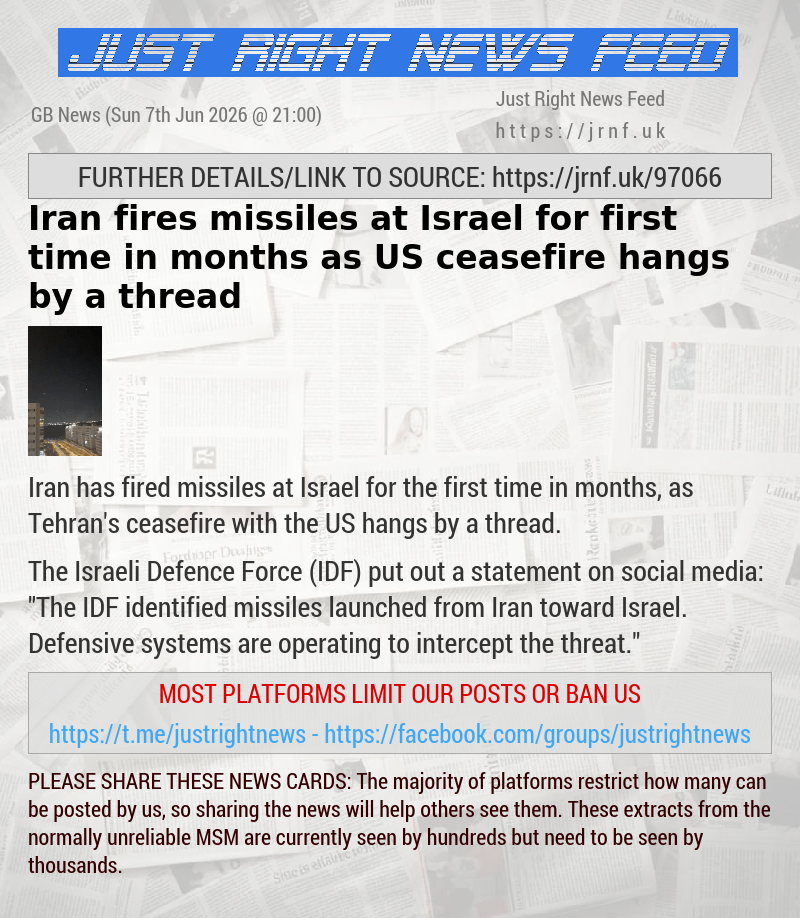 Iran fires missiles at Israel for first time in months as US ceasefire hangs by a thread
