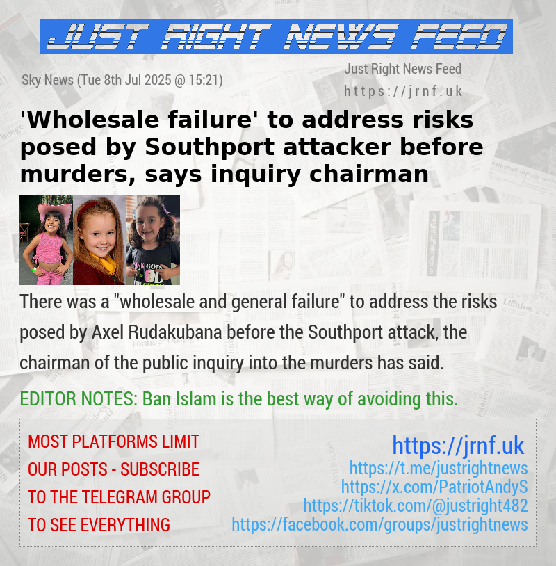 ’Wholesale failure’ to address risks posed by Southport attacker before murders, says inquiry chairman