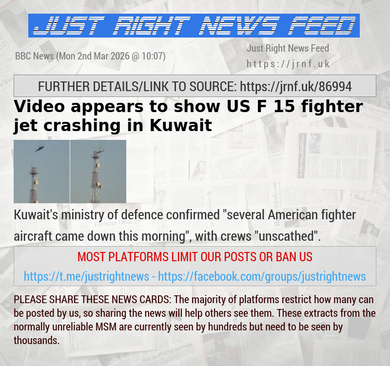 Video appears to show US F—15 fighter jet crashing in Kuwait
