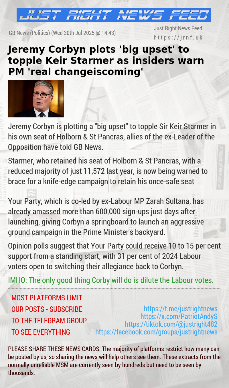 Jeremy Corbyn plots ’big upset’ to topple Keir Starmer as insiders warn PM ’real change is coming’