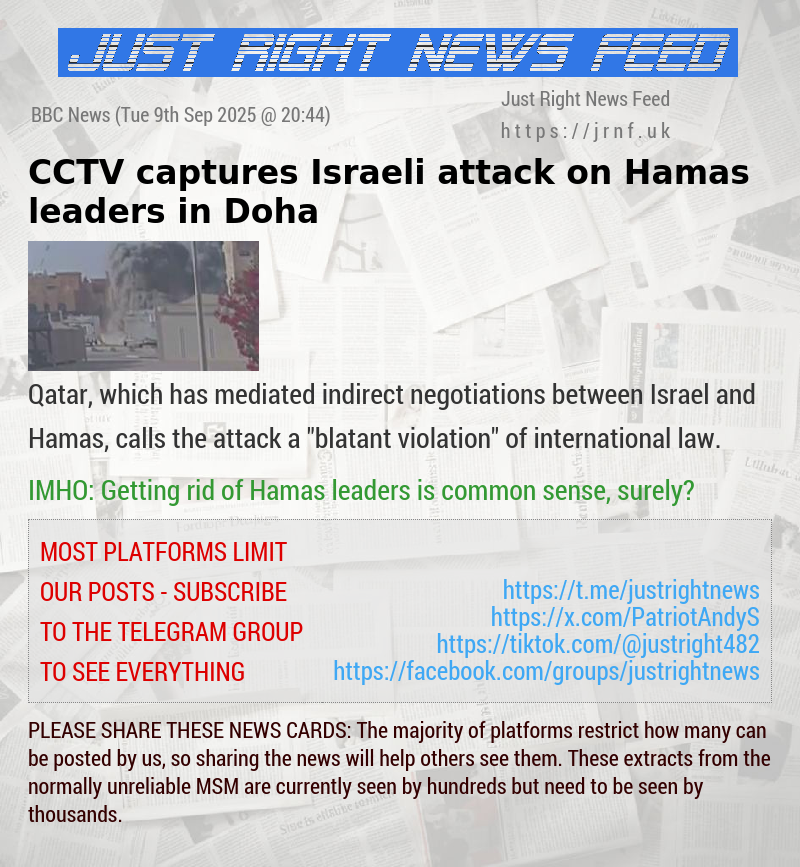 CCTV captures Israeli attack on Hamas leaders in Doha
