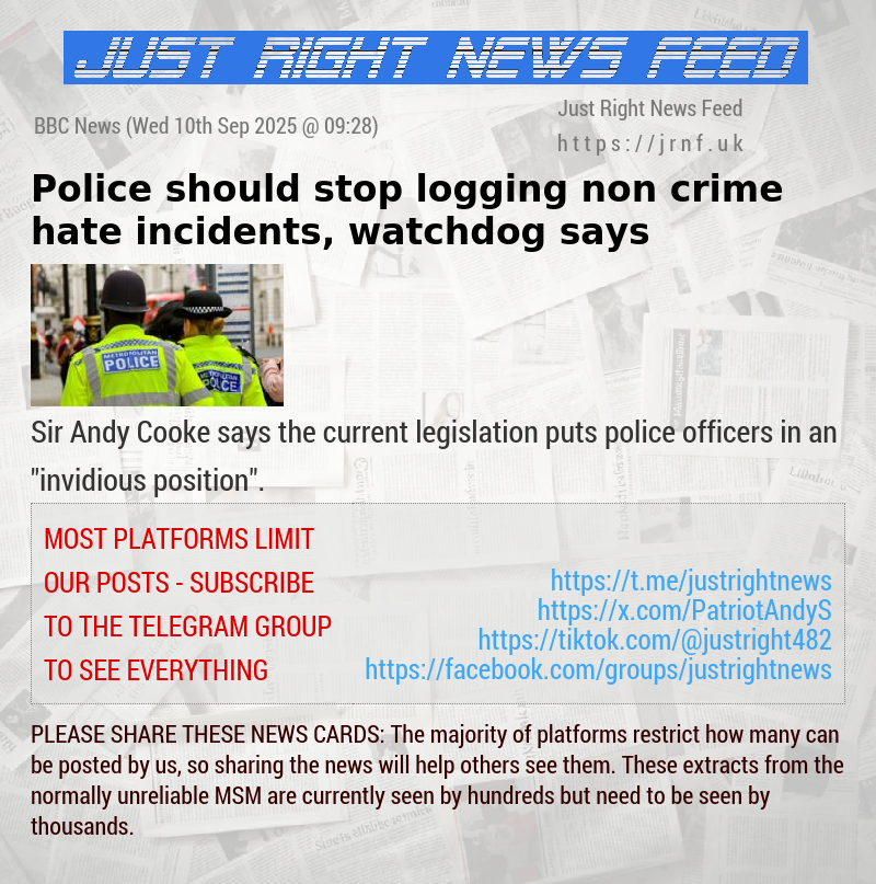 Police should stop logging non—crime hate incidents, watchdog says