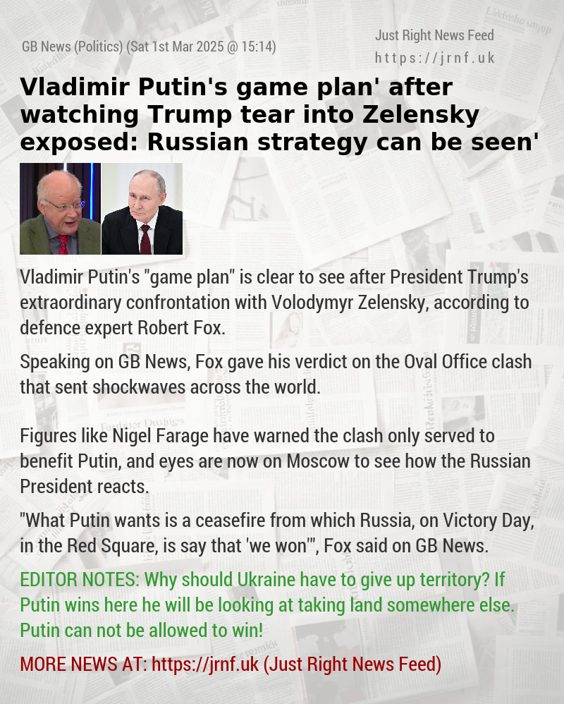 Vladimir Putin’s ‘game plan’ after watching Trump tear into Zelensky exposed: ‘Russian strategy can be seen’