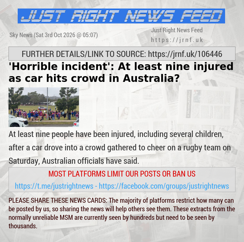 ’Horrible incident’: At least nine injured as car hits crowd in Australia 