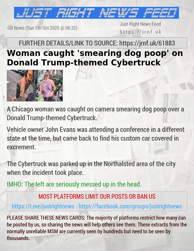 Woman caught ’smearing dog poop’ on Donald Trump—themed Cybertruck