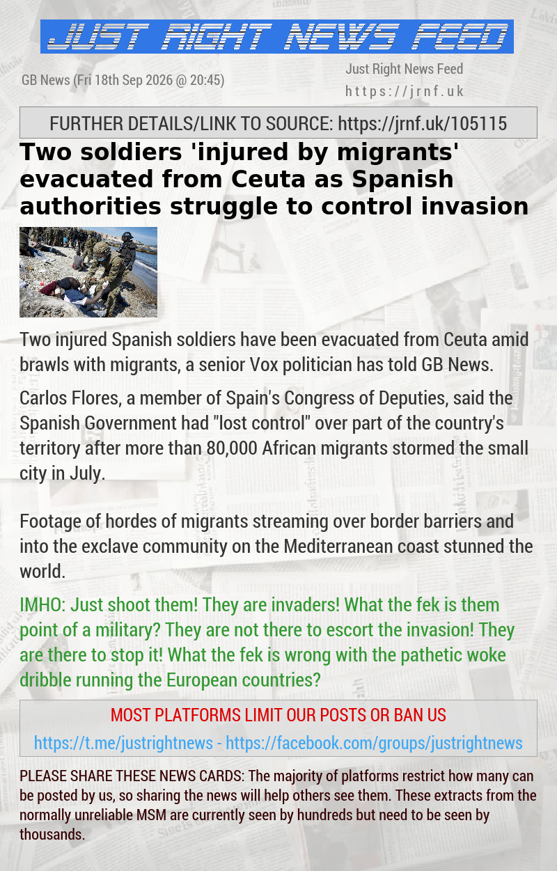 Two soldiers ’injured by migrants’ evacuated from Ceuta as Spanish authorities struggle to control invasion