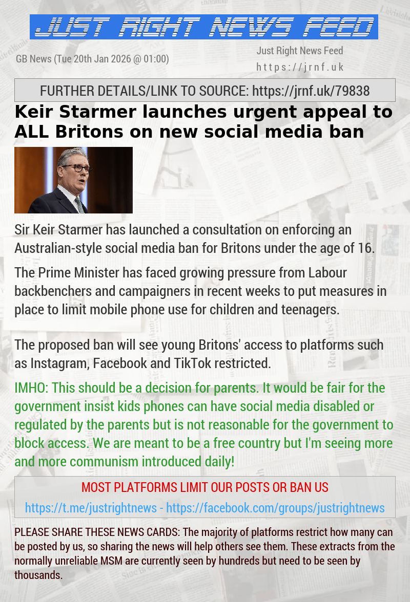 Keir Starmer launches urgent appeal to ALL Britons on new social media ban