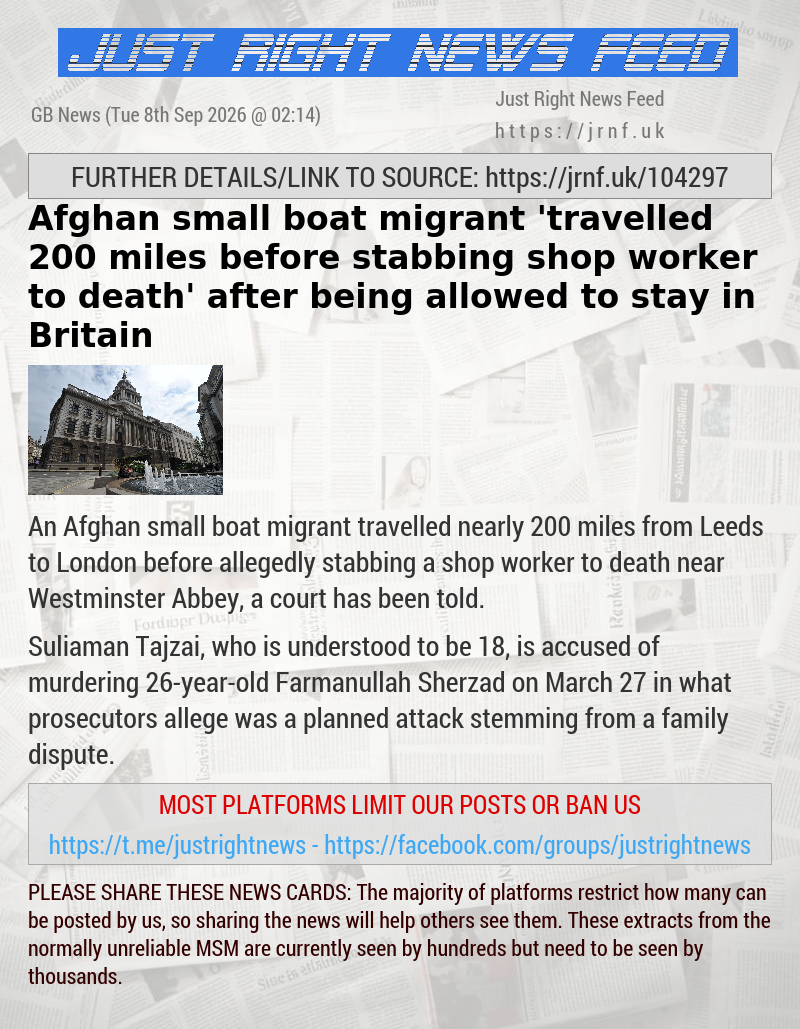 Afghan small boat migrant ’travelled 200 miles before stabbing shop worker to death’ after being allowed to stay in Britain