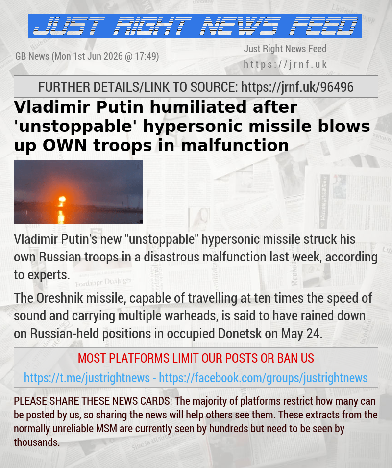 Vladimir Putin humiliated after ’unstoppable’ hypersonic missile blows up OWN troops in malfunction