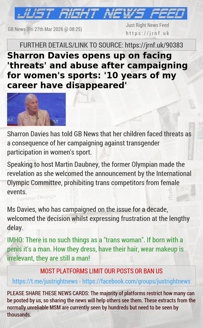 Sharron Davies opens up on facing ’threats’ and abuse after campaigning for women’s sports: ’10 years of my career have disappeared’