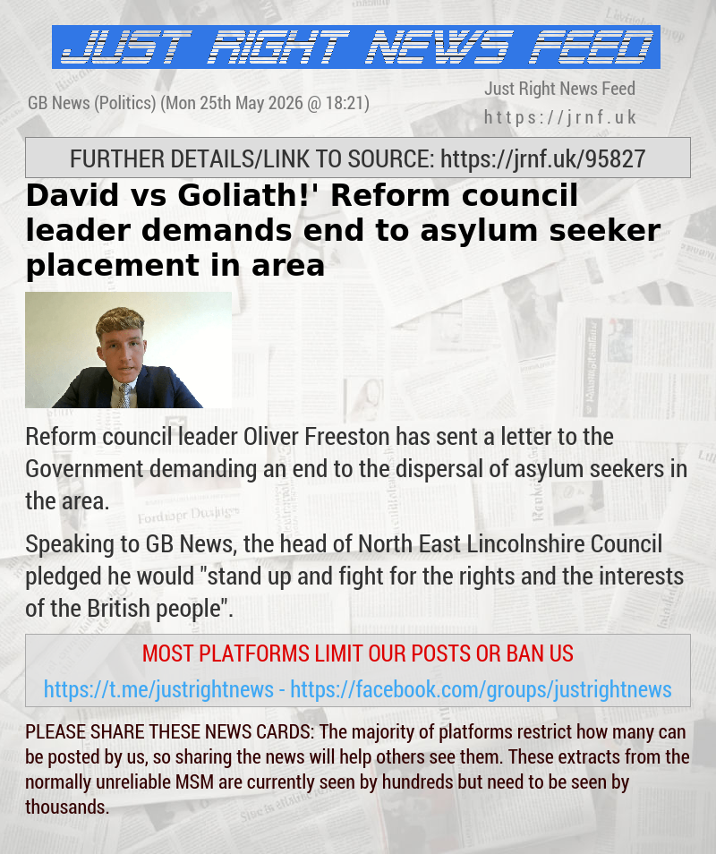 ‘David vs Goliath!’ Reform council leader demands end to asylum seeker placement in area