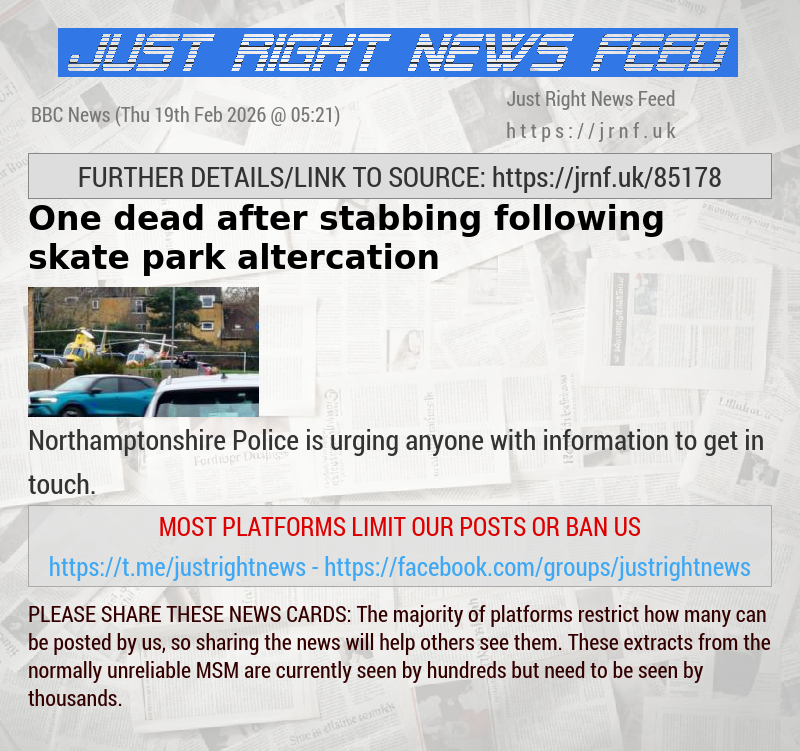 One dead after stabbing following skate park altercation