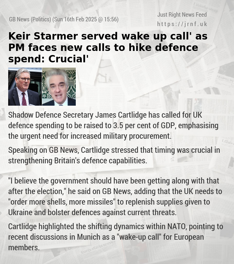 Keir Starmer served ‘wake—up call’ as PM faces new calls to hike defence spend: ‘Crucial’