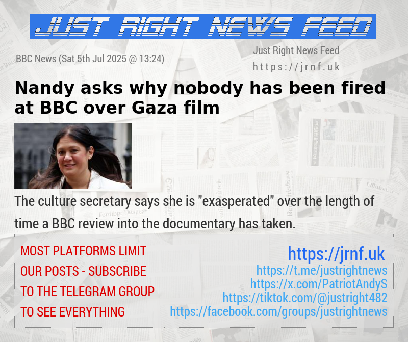 Nandy asks why nobody has been fired at BBC over Gaza film