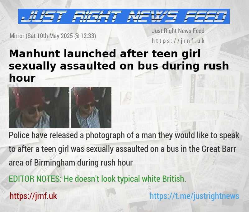 Manhunt launched after teen girl sexually assaulted on bus during rush hour