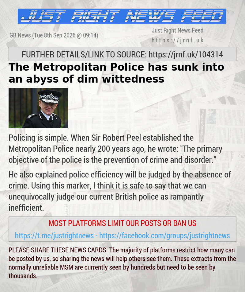 The Metropolitan Police has sunk into an abyss of dim—wittedness