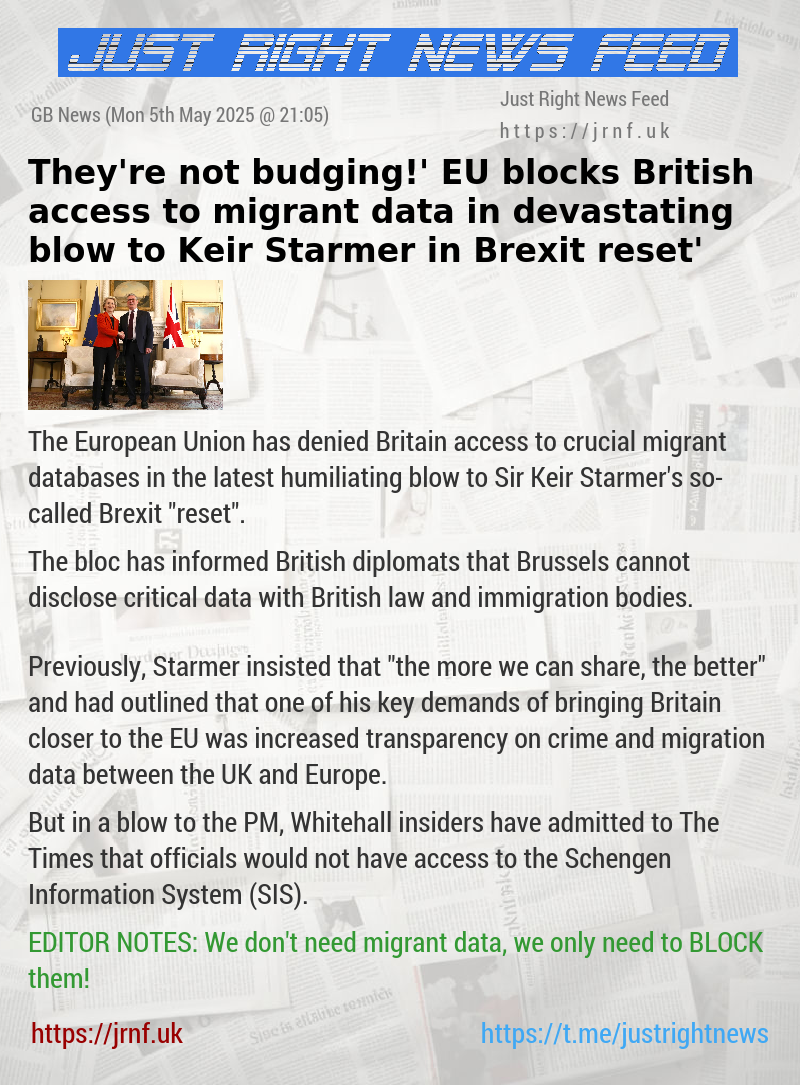 ‘They’re not budging!’ EU blocks British access to migrant data in devastating blow to Keir Starmer in Brexit ‘reset’