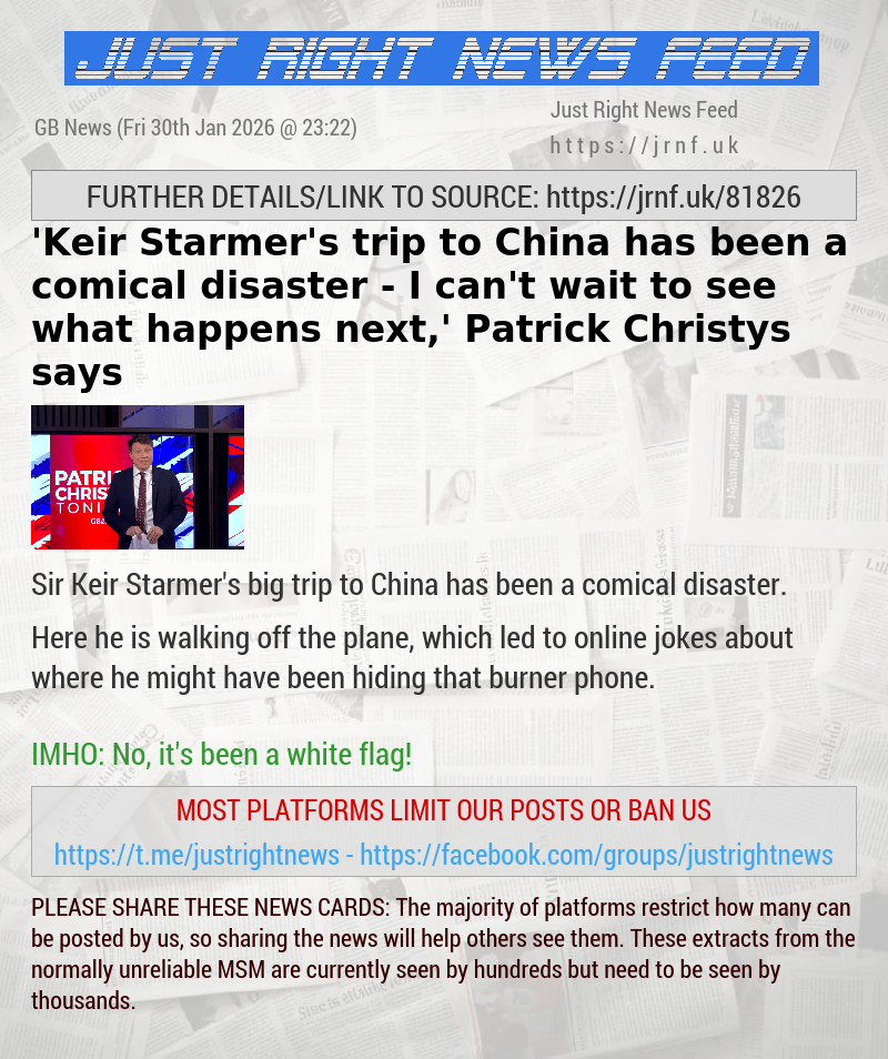 ’Keir Starmer’s trip to China has been a comical disaster — I can’t wait to see what happens next,’ Patrick Christys says