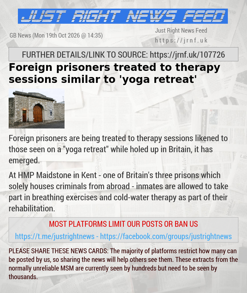 Foreign prisoners treated to therapy sessions similar to ’yoga retreat’
